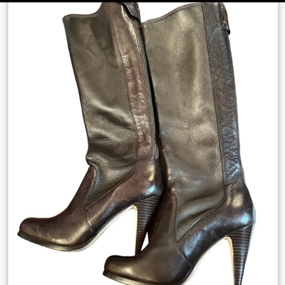 Coach KRISTA Tall Riding Leather Boots 7.5B Brown Calf Glove Fashion - Picture 12 of 12